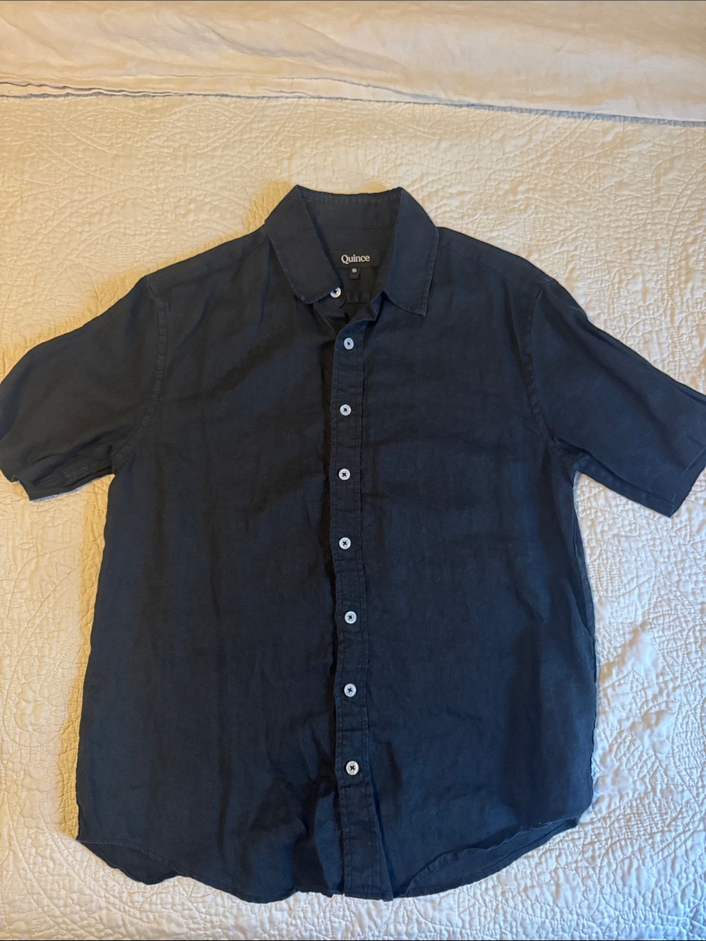 Quince Linen Short-Sleeve Button-Down Shirt